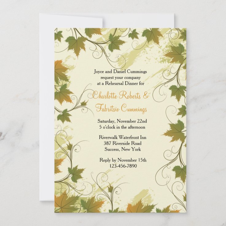 Grapevine Frame Invitation Zazzle