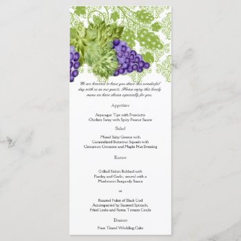 Grapevine Garden Wedding Menu by NoteableExpressions at Zazzle