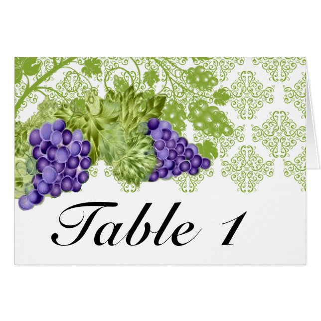 Grapevine Garden Wedding Table Number (Front Horizontal)