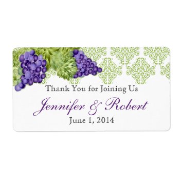 Grapevine Garden Wedding Water Bottle Label by NoteableExpressions at Zazzle