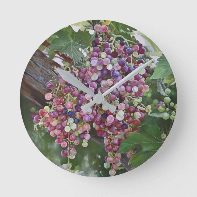 Grapevine Glory — Hyperrealistic Vineyard Art for  Round Clock (Front)