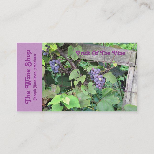 "Grapevine, Grapes, Fence" (photog.) Customizable Business Card (Front)