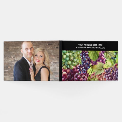 Grapevine grapes red green bunches couples photo guest book