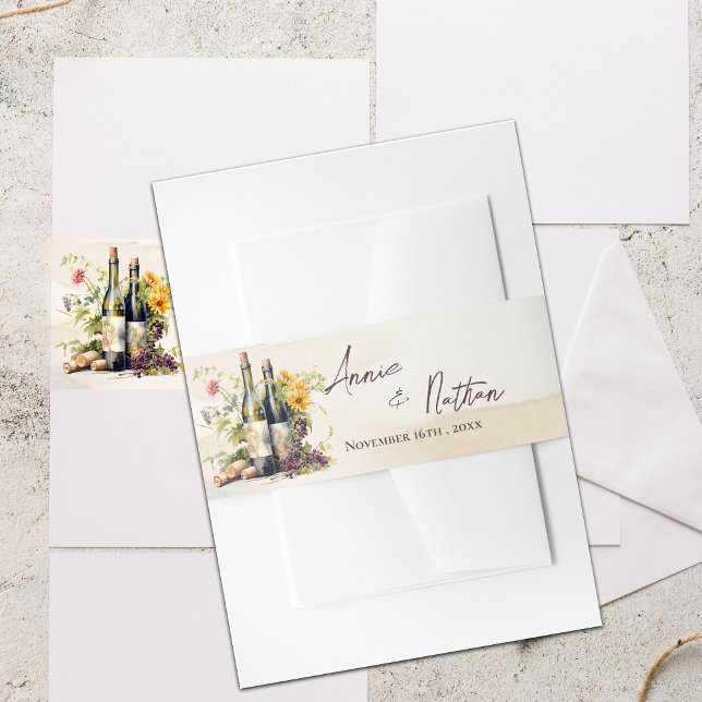 Grapevine-Inspired Chic Winery Rustic Wedding Invitation Belly Band (Grapevine-Inspired Chic Winery Rustic Wedding Invitation Belly Band)