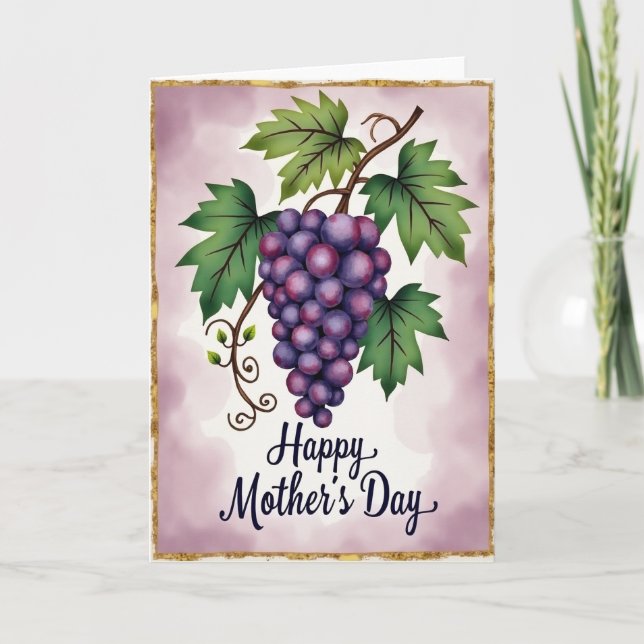 Grapevine Mothers Day Illustration Card (Front)