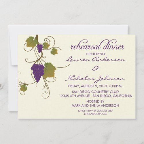 Grapevine Rehearsal Dinner Announcement