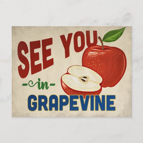 Grapevine Texas Apple _ Vintage Travel Postcard