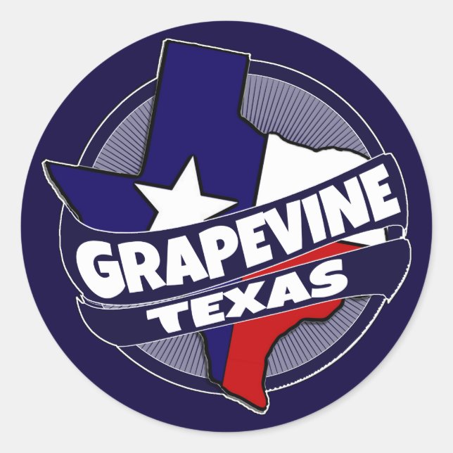 Grapevine Texas flag burst stickers (Front)