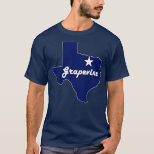 Grapevine Texas Navy Blue Lone State Map Texan T-Shirt