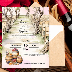 Grapevine Vineyard Romantic Wedding Invitation