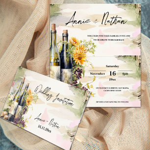 Grapevine Vineyard Romantic Wedding Invitation