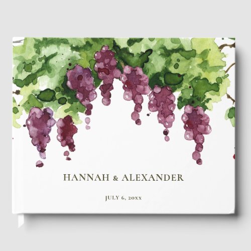 Grapevine Vineyard Wedding Guest Book Keepsake