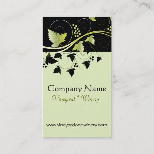 Customizable Grapevine Winery Business Cards