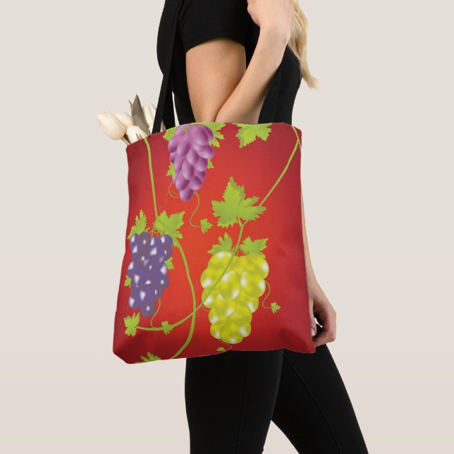 Grapevine With Bunches Of Grapes Tote Bag | Zazzle