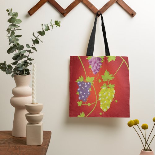 Grapevine With Bunches Of Grapes Tote Bag