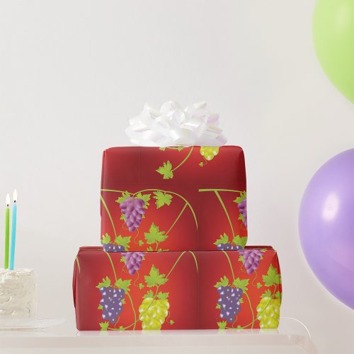 Grapevine With Bunches Of Grapes Wrapping Paper