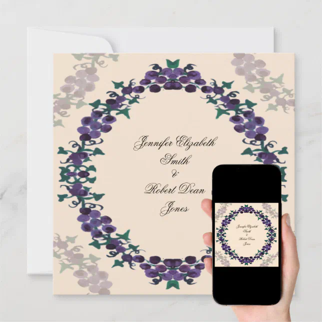 Grapevine Wreath Wedding Invitation Zazzle
