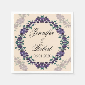 Grapevine Wreath Wedding Napkin