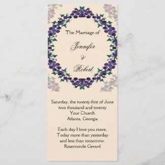 Grapevine Wreath Wedding Program