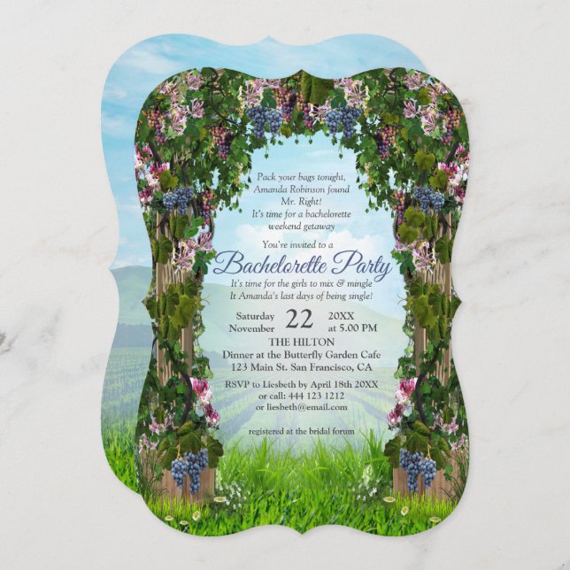 Grapevines, Honeysuckles & Hummingbirds Invitation (Front/Back)