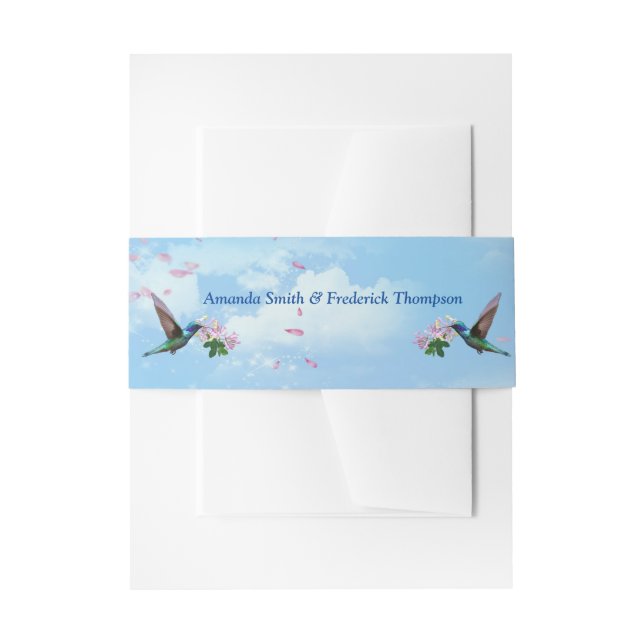 Grapevines, Honeysuckles & Hummingbirds Invitation Belly Band (Front Example)