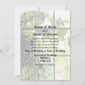 Grapevines Seen Through Window Invitation