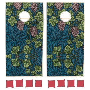 Grapevines with clusters of pink grapes Cornhole Set