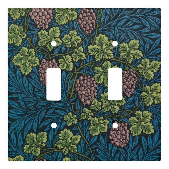  Grapevines with clusters of pink grapes  Light Switch Cover (Front)