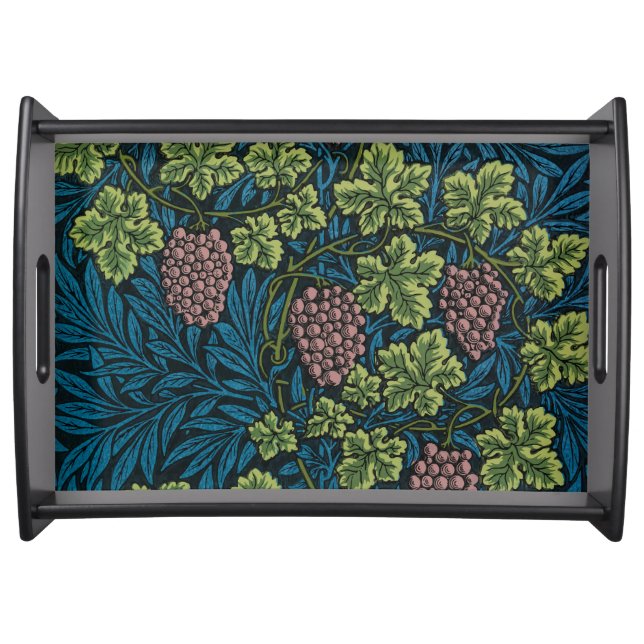  Grapevines with clusters of pink grapes  Serving Tray (Front)