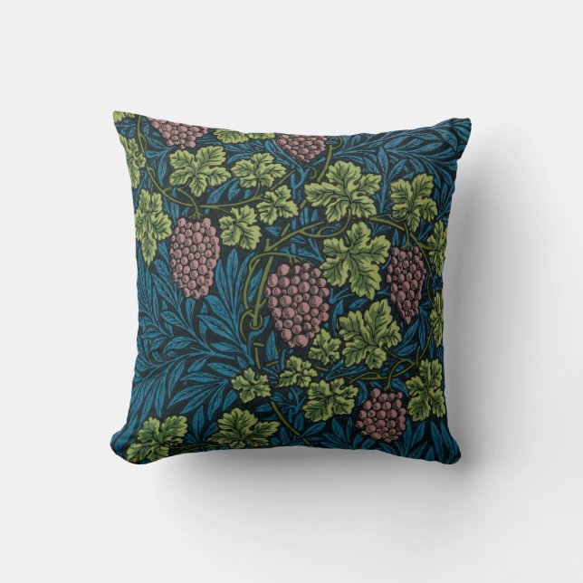  Grapevines with clusters of pink grapes  Throw Pillow (Front)