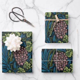  Grapevines with clusters of pink grapes  Wrapping Paper Sheets