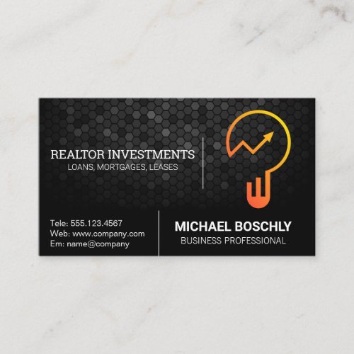 Graph Chart Bulb Logo  Financial Business Card