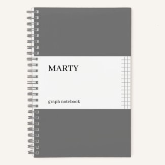 Graph Grey Notebook with Monogram