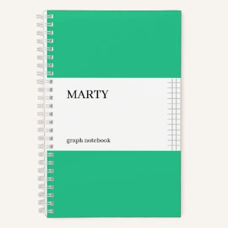 Graph Mint Notebook with Monogram