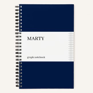 Graph Oxford Navy Notebook with Monogram