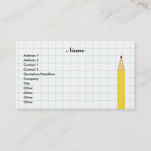 Customizable Graph Paper Business Card Template
