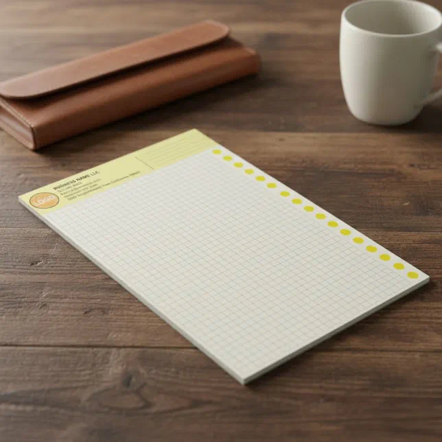 Graph Paper with Logo (Inch Squares) Custom Grid Notepad | Zazzle