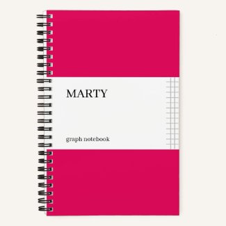 Graph Ruspberry Notebook with Monogram