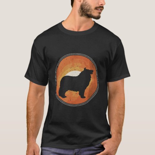 Graphic 365 Dog Breed Collie Retro Style T_Shirt