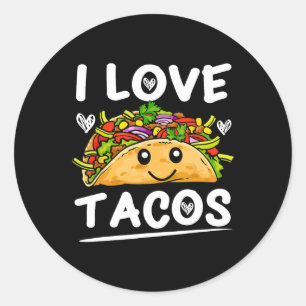 Graphic 365 I Love Tacos Tee Cinco De Mayo Taco  Classic Round Sticker