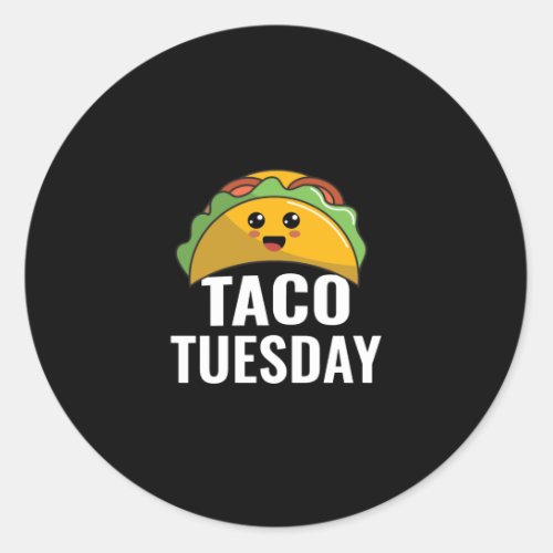 Graphic 365 Taco Tuesday Tee Tacos Lover Funny Classic Round Sticker