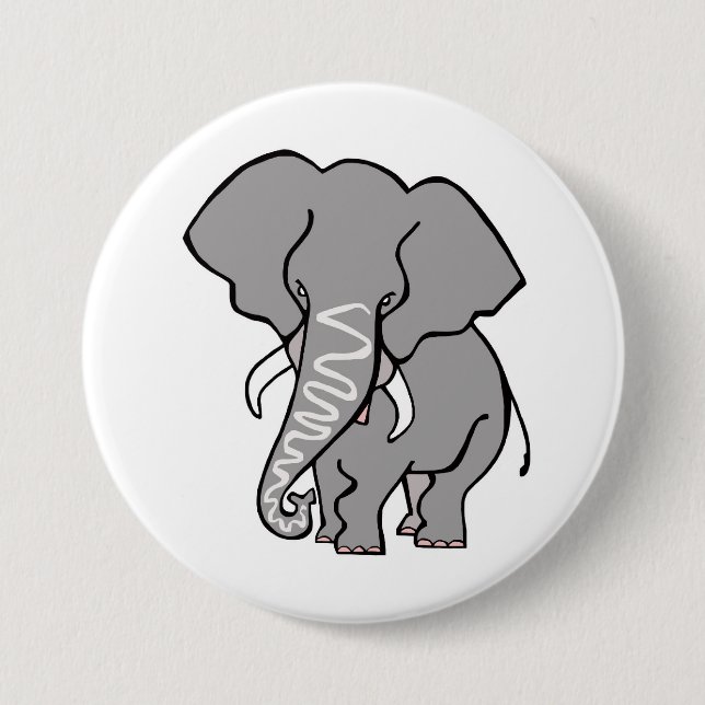 Graphic African  ELEPHANT- Animal lover-Wildlife - Button (Front)