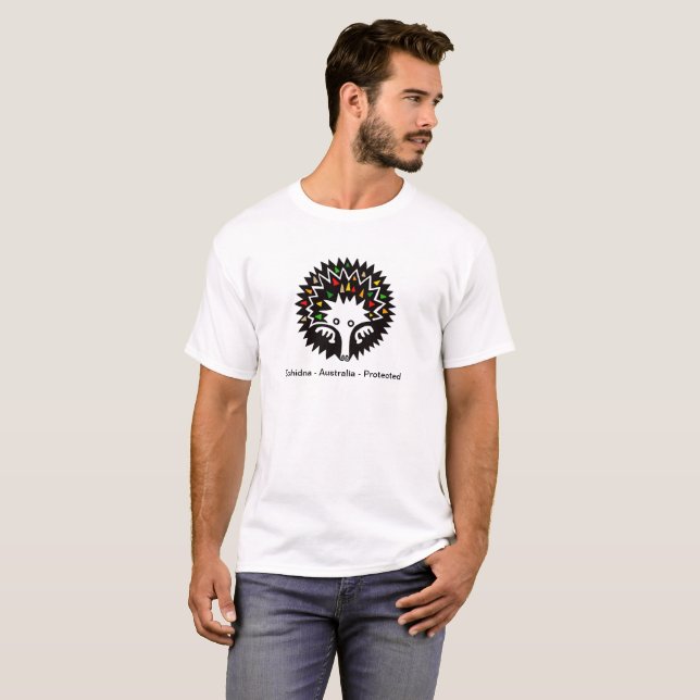 Graphic animal  - ECHIDNA - Australia- Nature  T-Shirt (Front Full)