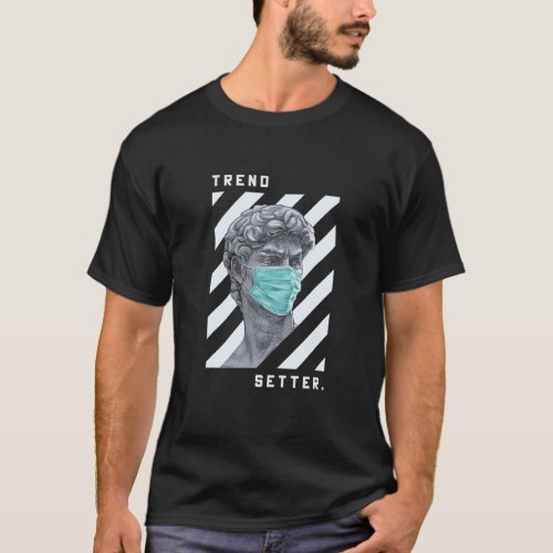 Graphic Antique Statue Wearing Face Mask Vector Il T_Shirt
