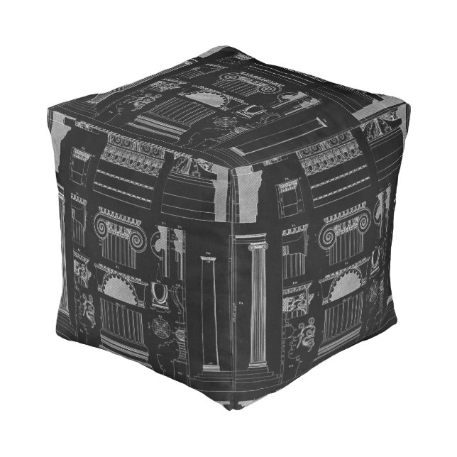 Graphic Architecture IV Pouf (Angled Front)