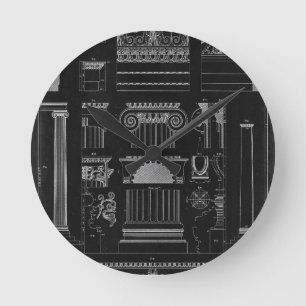 Graphic Architecture IV Round Clock