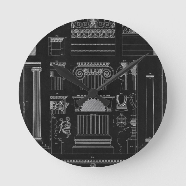 Graphic Architecture IV Round Clock (Front)