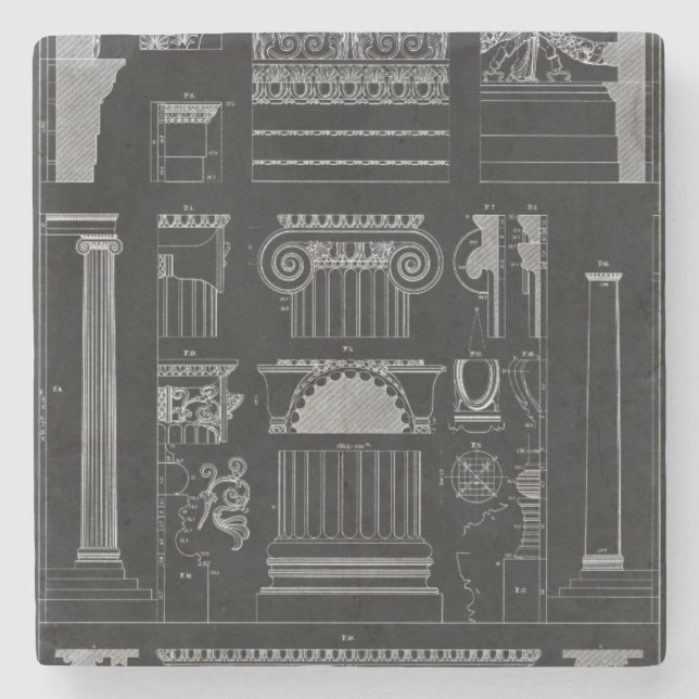 Graphic Architecture IV Stone Coaster (Front)