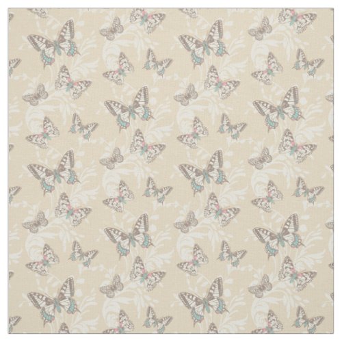 Graphic art butterflies and damask insect fabric
