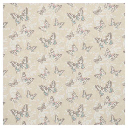Graphic art butterflies and damask insect fabric